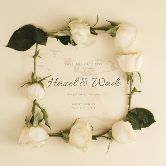 Free Wedding White Roses Buds Psd