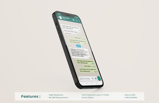 Free Whatsapp Interface Template On Mobile Phone Mockup Psd