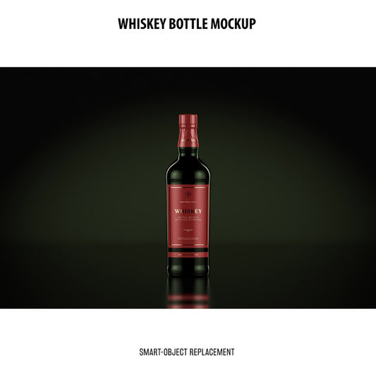 Free Whiskey Bottle Mockup Psd