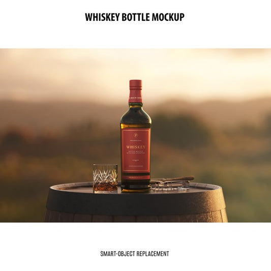 Free Whiskey Bottle Mockup Psd