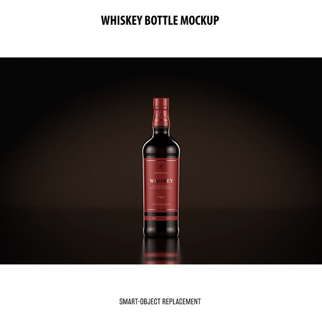 Free Whiskey Bottle Mockup Psd