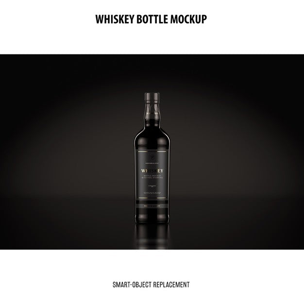 Free Whiskey Bottle Mockup Psd