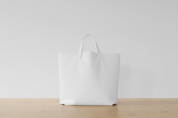 Free White Bag On Wooden Floor Psd