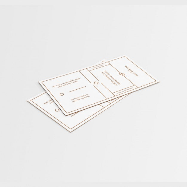 Free White Business Card Mock Up With Golden Details Psd