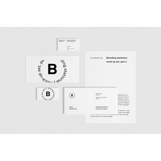 Free White Business Stationery Mock Up Frontal View Psd