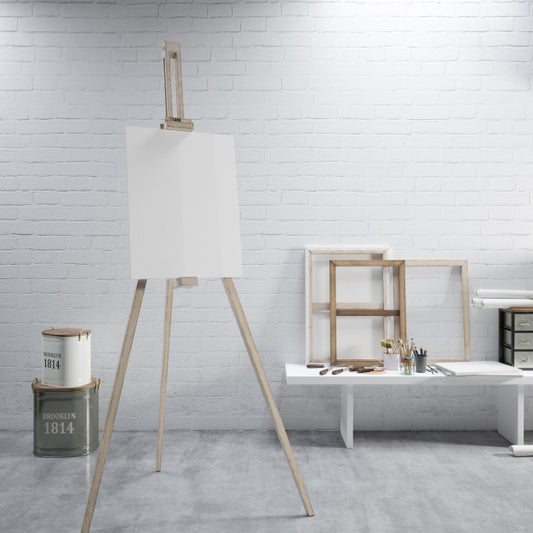 Free White Canvas On A Easel At The Art Room Psd