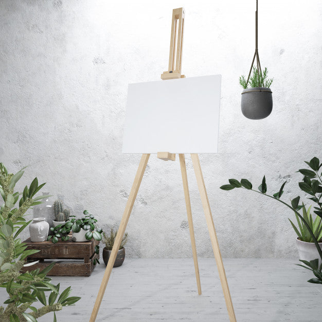 Free White Canvas On A Easel Psd