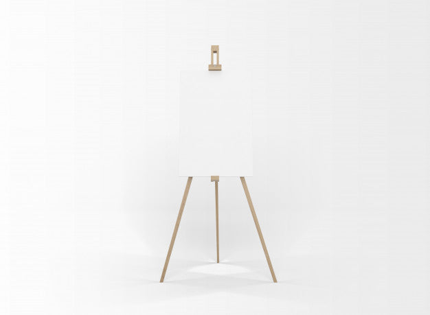 Free White Canvas On A Easel Psd