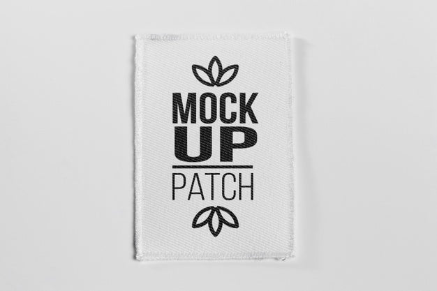 Free White Fabric Clothing Patch Mock-Up Psd