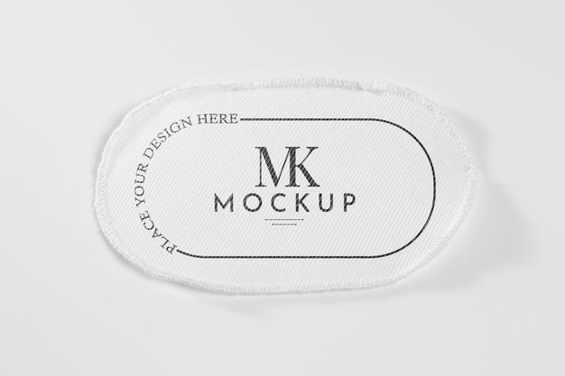 Free White Fabric Clothing Patch Mock-Up Psd