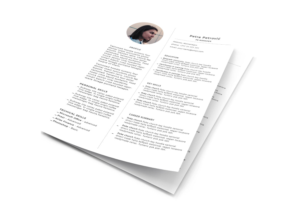 Free CV Resume Template for Photoshop (PSD) Format