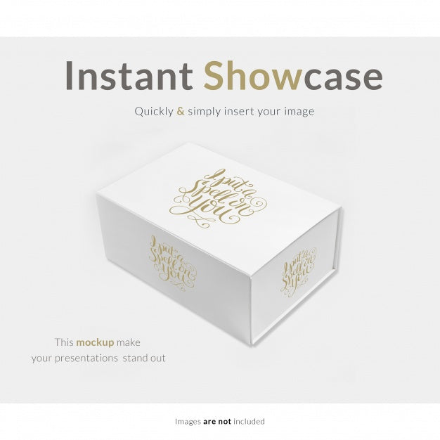 Free White Gift Box Mock Up Psd