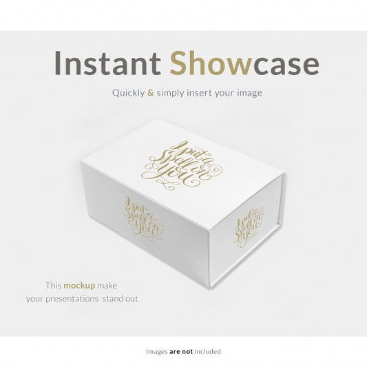 Free White Gift Box Mock Up Psd