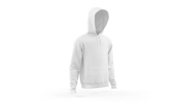 Free White Hoodie Mockup Template Isolated, Front View Psd