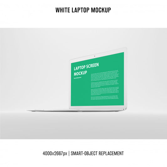 Free White Laptop Mockup Psd