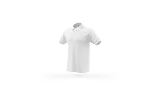 Free White Polo Shirt Mockup Template Isolated, Front View Psd