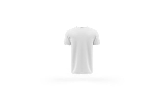 Free White T-Shirt Mockup Template Isolated, Back View Psd