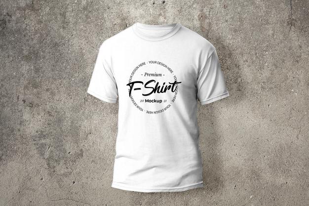Free White T-Shirt With Silkscreen Mockup Psd