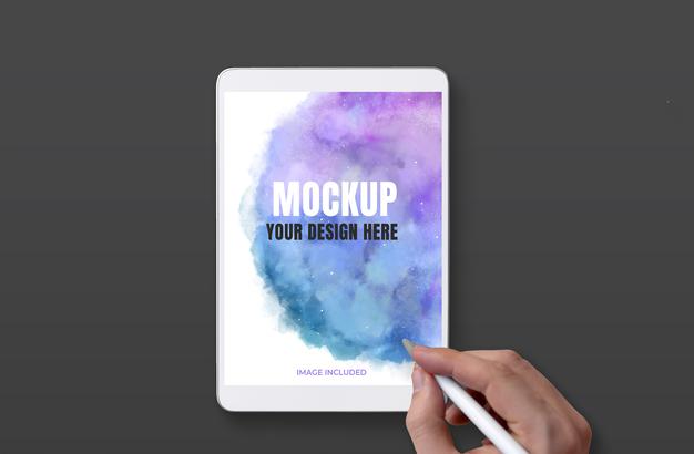 Free White Tablet Mockup Psd