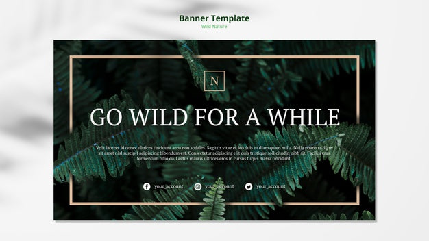 Free Wild Nature Concept Banner Template Mock-Up Psd