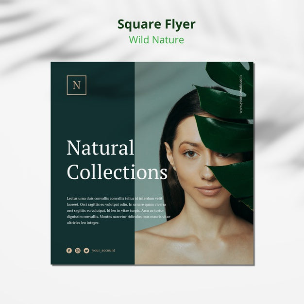 Free Wild Nature Concept Square Flyer Mock-Up Psd