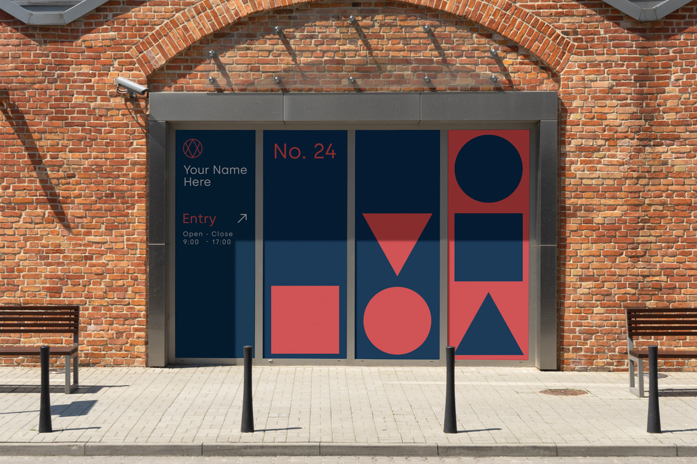 Free Window Sign Psd Mockup