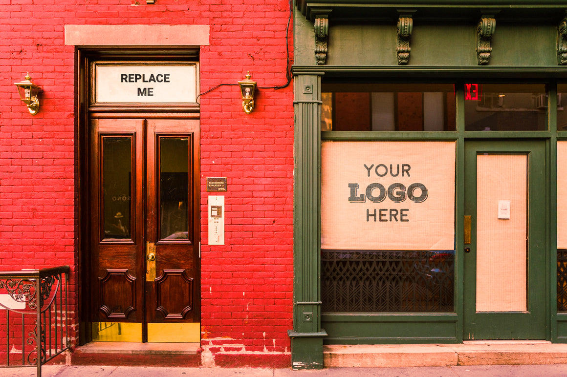 Free Window Signage Psd Mockup