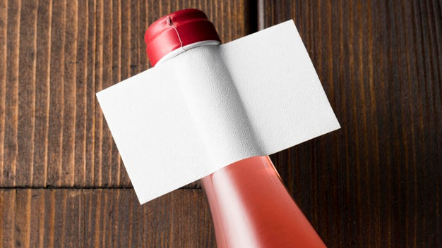 Free Wine Bottle Label Mock Up Top View Psd