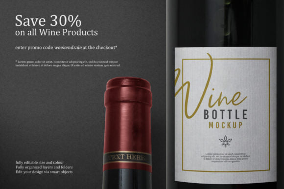 Free Wine Bottle Label Mockup