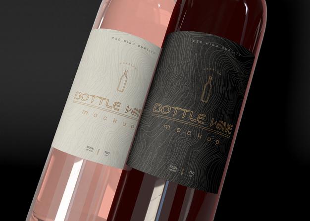 Free Wine Bottle Mockup Psd