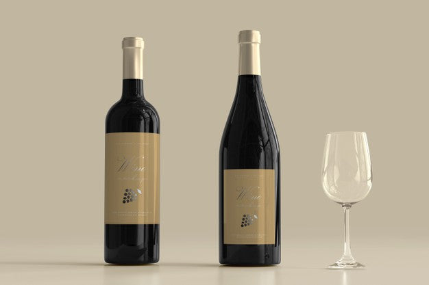 Free Wine Bottle Mockup Psd