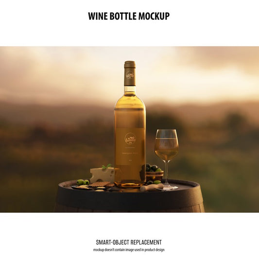 Free Wine Bottle Mockup Psd