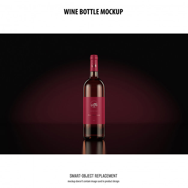 Free Wine Bottle Mockup Psd