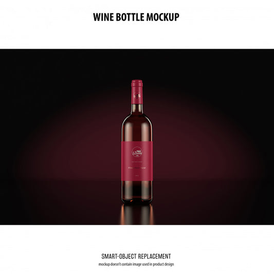 Free Wine Bottle Mockup Psd