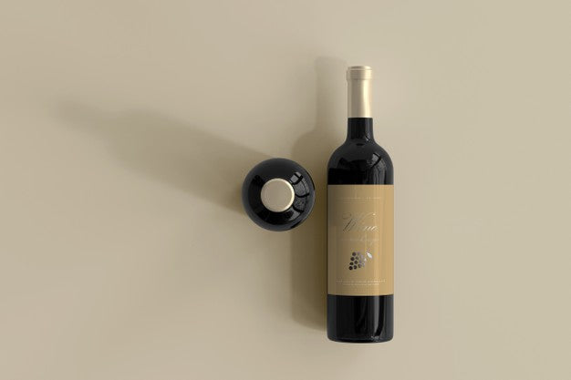 Free Wine Bottle Mockup Psd