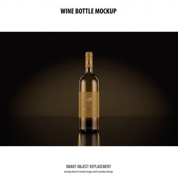 Free Wine Bottle Mockup Psd