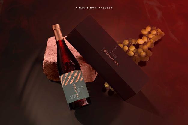 Free Wine Bottle Mockup Psd