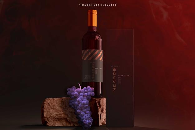 Free Wine Bottle Mockup Psd