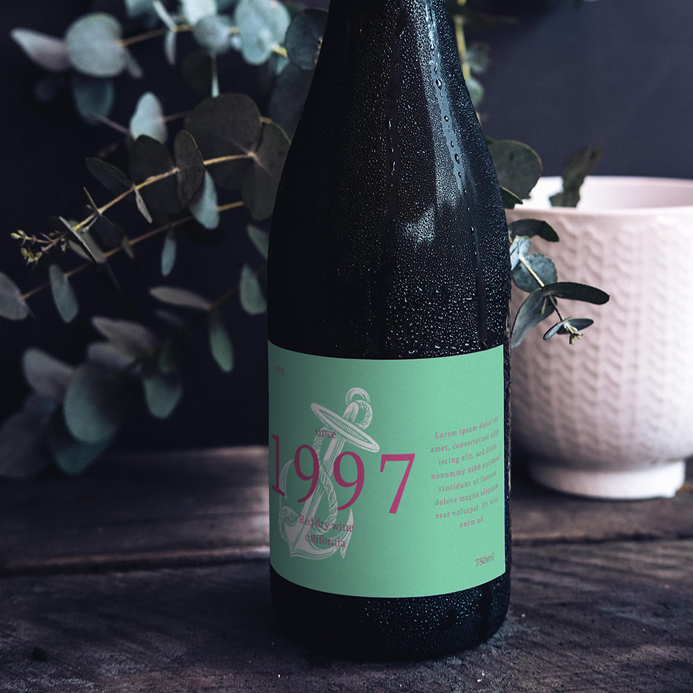 Free Wine Bottle Mockup