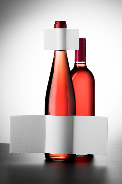 Free Wine Bottles Label Mock Up Psd