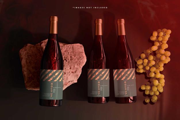 Free Wine Bottles Mockup Psd