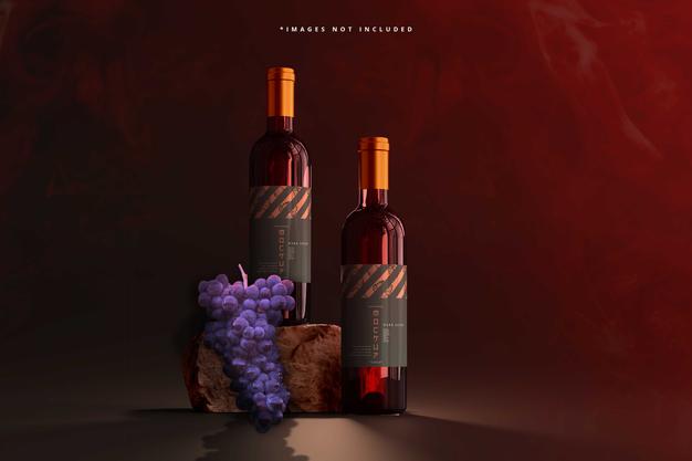 Free Wine Bottles Mockup Psd