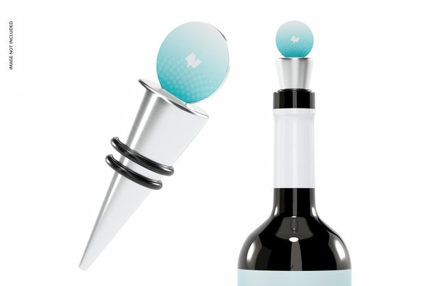 Free Wine Stopper Mockup, Leaned Psd