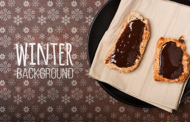 Free Winter Breakground With Breakfast Psd