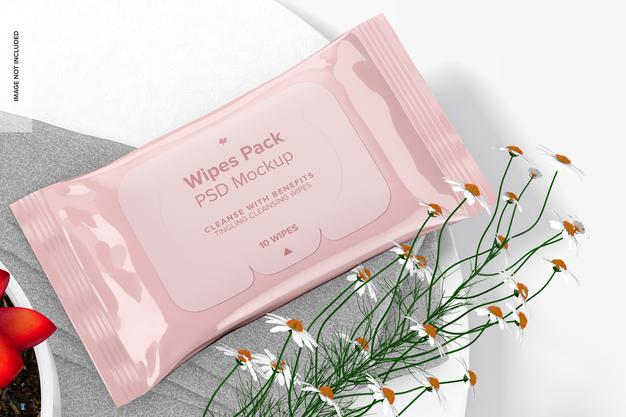 Free Wipes Pack Mockup Psd