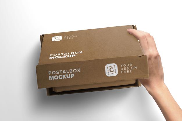 Free Woman Hand Opening Postal Box Mockup Closeup Lid Psd