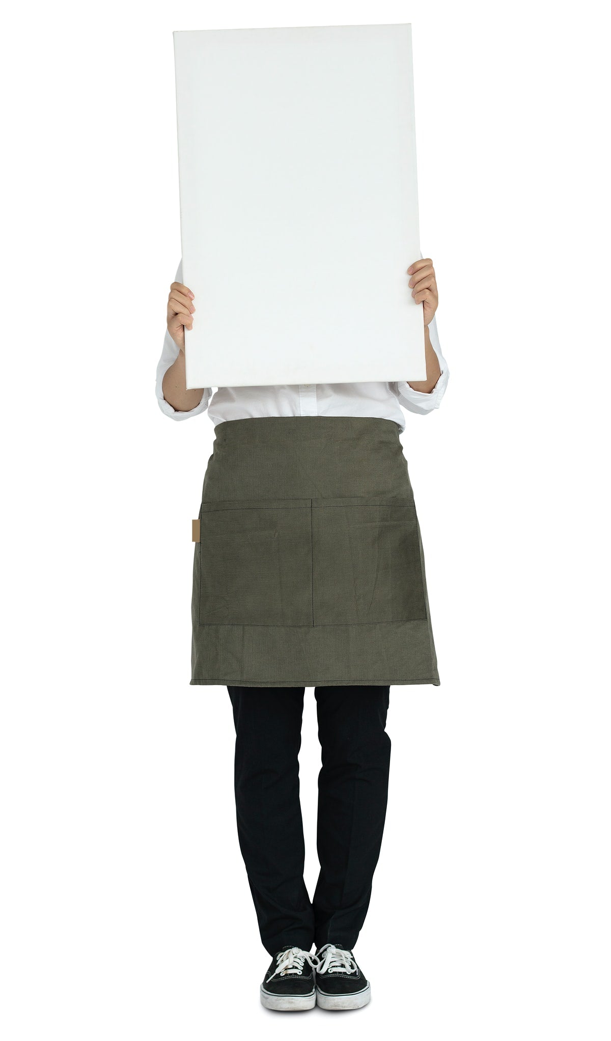 Free Woman Holding Banner Copy Space Portrait Concept