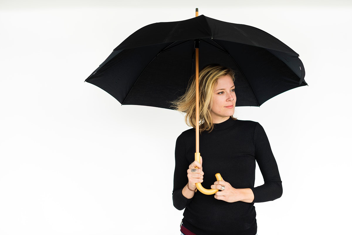 Free Woman Smiling Happiness Umbrella Portrait Concept