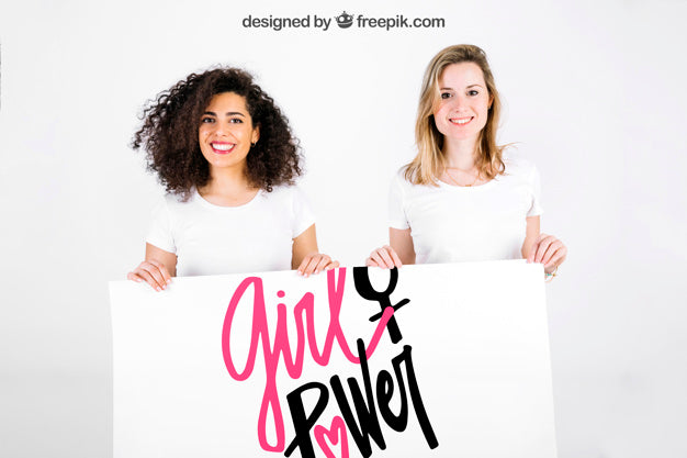 Free Women Behind White Board Psd