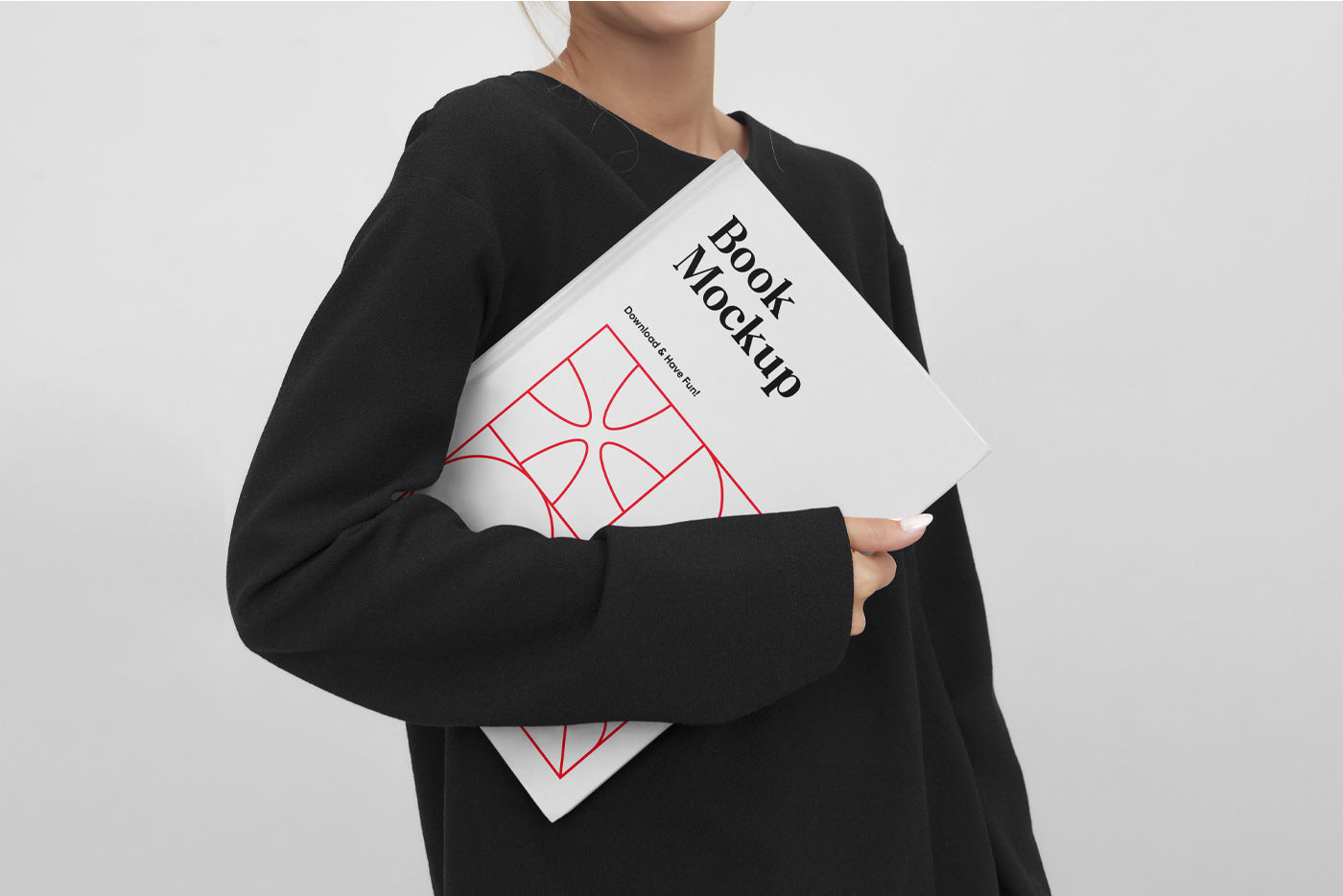 Free Women Holding Book Mockup